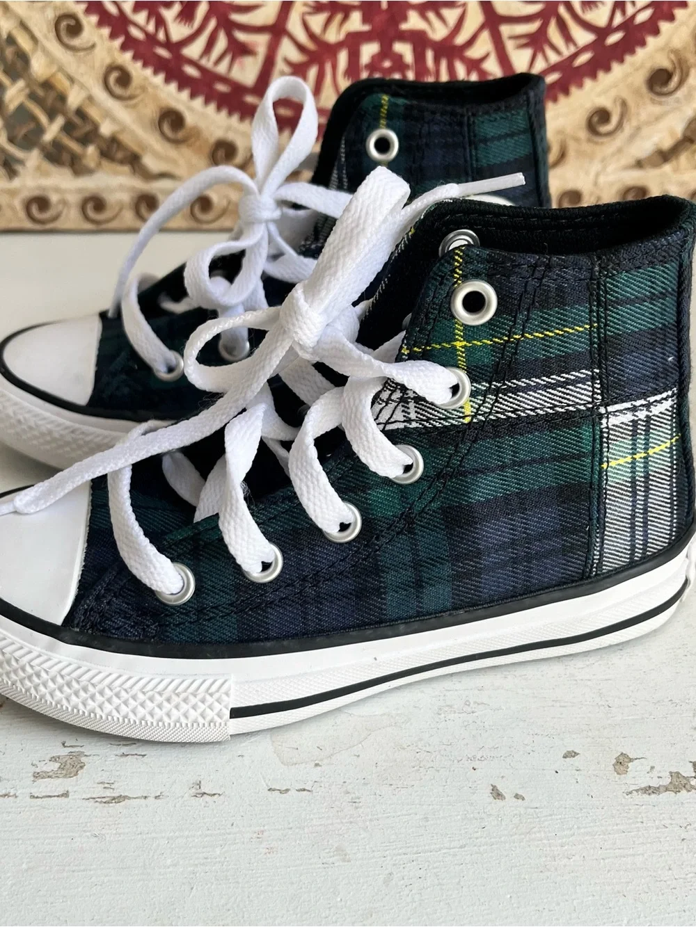 Converse Chuck Taylor All Star kids Plaid High-Top Sneakers 10.5